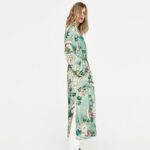 Kimono Femme Fleuri Vert