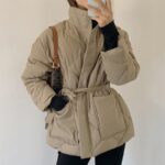 Manteau Court Beige Femme