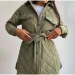 Manteau Court Femme Vert Kaki