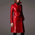 Manteau Cuir Rouge Femme