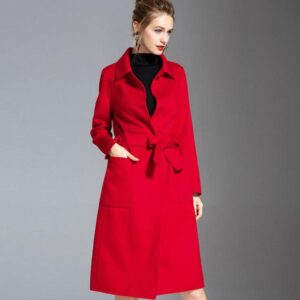 Manteau Forme Kimono Rouge