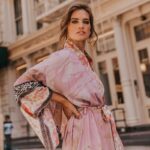 Veste Kimono Longue Rose