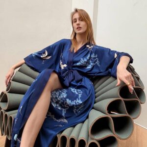 Kimono pour Femme Bleu Nuit