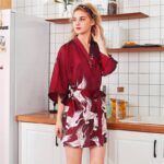 Robe Kimono Courte Rouge