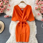 Robe Mi-Longue Orange